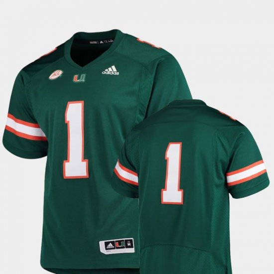 #1 College Football University of Miami Premier Men Green Jersey 759192-893