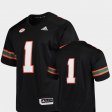 #1 College Football Miami Premier Mens Black Jersey 669693-180