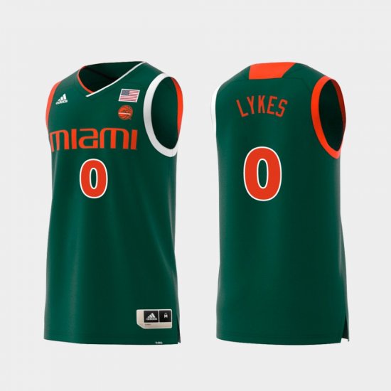 #0 Chris Lykes Replica Hurricanes Swingman College Basketball Mens Green Jersey 809628-689