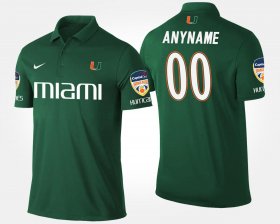 #00 Custom Bowl Game Hurricanes Orange Bowl Name and Number Men's Green Polo 501707-739