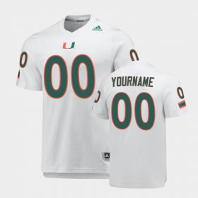 #00 Custom Replica University of Miami AEROREADY Men White Jersey 491494-869