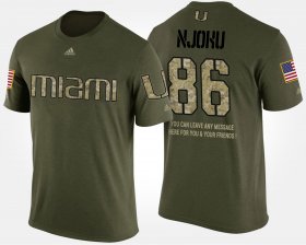 #86 David Njoku Military Hurricanes Short Sleeve With Message Men Camo T-Shirt 290038-692