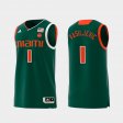 #1 Dejan Vasiljevic Replica Hurricanes Swingman College Basketball Men's Green Jersey 981104-762