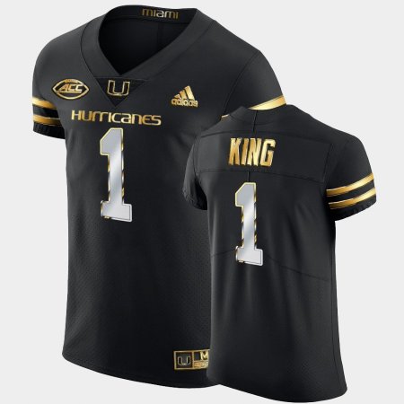 #1 D'Eriq King Golden Edition Miami 2020-21 Authentic Men's Black Jersey 177934-825