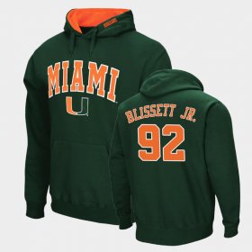 #92 Jason Blissett Jr. Arch & Logo 2.0 Miami Pullover Mens Green Hoodie 621156-846
