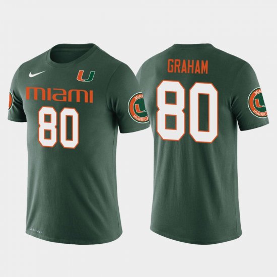 #80 Jimmy Graham Future Stars Miami Hurricanes Football Men Green T-Shirt 219539-210