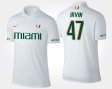 #47 Michael Irvin Name and Number Hurricanes Men White Polo 847734-887
