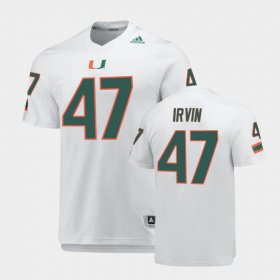 #47 Michael Irvin Replica Miami Hurricanes AEROREADY Men White Jersey 754696-904