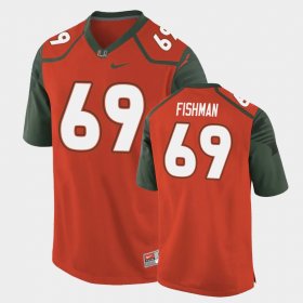 #69 Sam Fishman Replica Hurricanes College Football Men Orange Jersey 174382-418