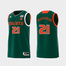 #21 Sam Waardenburg Replica Hurricanes Swingman College Basketball Men's Green Jersey 422109-826