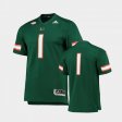 #1 University of Miami Football Team Premier Mens Green Jersey 348324-753