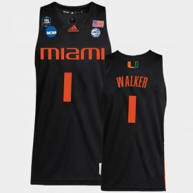 #1 Anthony Walker 2023 Final Four Hurricanes Basketball Men's Black Jersey 657979-812