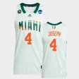#4 Bensley Joseph 2023 Final Four Miami Basketball Men White Jersey 435397-718
