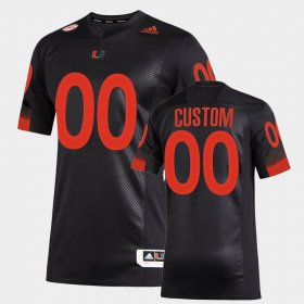 #00 Custom College Football Hurricanes Miami Nights 2.0 Premier Strategy Men's Black Jersey 923744-332