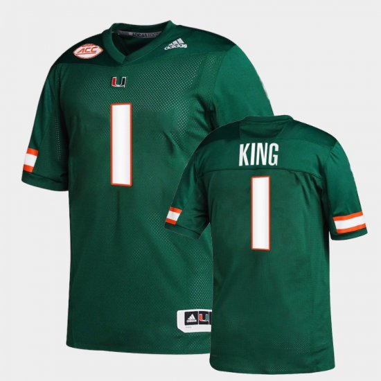 #1 D\'Eriq King College Football University of Miami Replica Men Green Jersey 345850-127