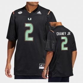 #2 Donald Chaney Jr. Premier Strategy Miami Hurricanes Mens Black Jersey 787171-798