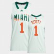 #1 Durand Scott College Basketball University of Miami Honoring Black Excellence Alumni Basketball Mens White Jersey 460762-994
