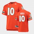 #10 George Mira College Football Miami Retired number Men's Orange Jersey 579937-219