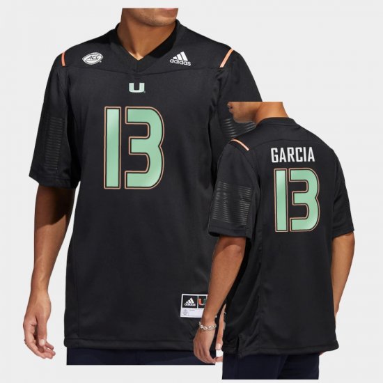 #13 Jake Garcia Premier Strategy Miami Hurricanes Men Black Jersey 667761-113