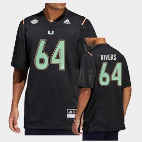 #64 Jalen Rivers Premier Strategy Miami Men Black Jersey 494947-143