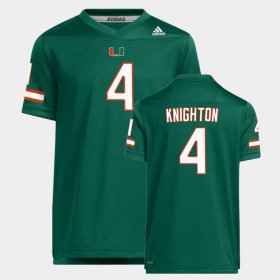 #4 Jaylan Knighton Replica Hurricanes Men's Green Jersey 630238-188