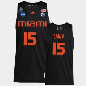 #15 Norchad Omier 2023 Final Four Miami Hurricanes Basketball Men's Black Jersey 675645-375