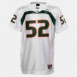 #52 Ray Lewis College Football Miami Men's White Jersey 489363-874