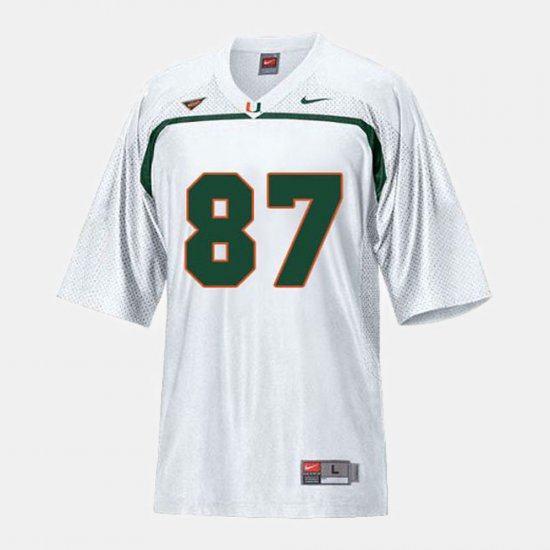 #87 Reggie Wayne College Football Miami Hurricanes Men\'s White Jersey 135581-592