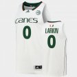 #0 Shane Larkin College Basketball Hurricanes Alumni Men White Jersey 428266-543