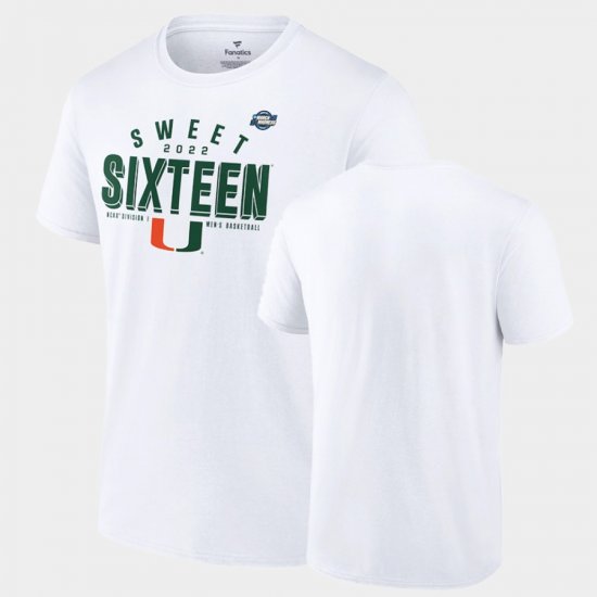 March Madness Miami 2022 NCAA Sweet Sixteen Basketball Tournament Mens White T-Shirt 798483-648