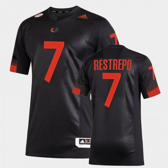 #7 Xavier Restrepo College Football Miami Miami Nights 2.0 Premier Strategy Men\'s Black Jersey 451497-745