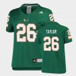 #26 Sean Taylor Replica University of Miami Football Women Green Jersey 402461-506